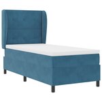 vidaXL Lit à ressorts avec matelas bleu foncé 90 x 190 cm en velours