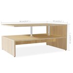 vidaXL Table basse Bois d'ingénierie 90x59x42 cm Chêne