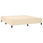 vidaXL Sommier à lattes de lit matelas LED Crème 160x200 cm Tissu