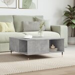 vidaXL Table basse gris béton 80x80x36 5 cm bois d'ingénierie