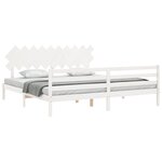 vidaXL Cadre de lit avec tête de lit blanc 200x200 cm bois massif