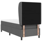 vidaXL Lit à ressorts avec matelas Gris foncé 80 x 200 cm tissu