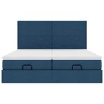 VidaXL Cadre de lit ottoman avec matelas bleu 180x200 cm tissu