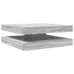 vidaXL Table basse rotative à 360 degrés sonoma gris 90x90x34 5 cm