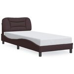 vidaXL Cadre de lit sans matelas Hvar marron foncé 90x200 cm tissu