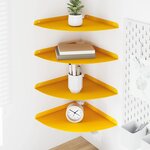 vidaXL Étagère Flottante d'Angle 4 pc Jaune moutarde 30 x 30 x 2 cm