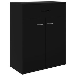 vidaXL Buffet noir 60x30x75 cm bois d'ingénierie