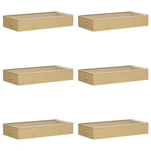 vidaXL Boîte de rangement avec fenêtre transparente 6 Pièces Crème