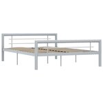 vidaXL Cadre de lit sans matelas gris et blanc métal 120x200 cm