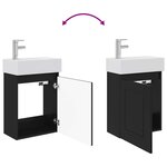vidaXL Meuble de salle de bain avec robinet Noir 45 5 x 22 5 x 84 cm