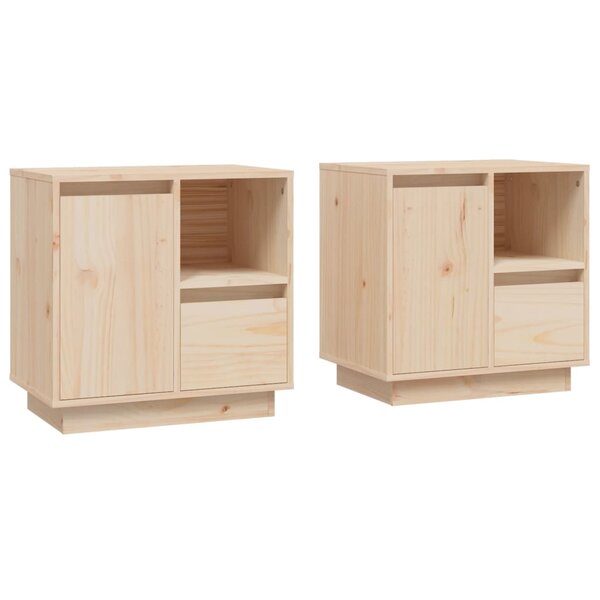 vidaXL Tables de chevet 2 Pièces 50x34x50 cm Bois de pin massif