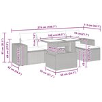 vidaXL Salon de jardin 6 Pièces avec coussins noir résine tressée acacia