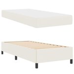 vidaXL Cadre de lit avec matelas Crème 100 x 200 cm tissu