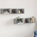 vidaXL Armoires murales 2Pièces sonoma gris 75x18x16 5 cm bois ingénierie