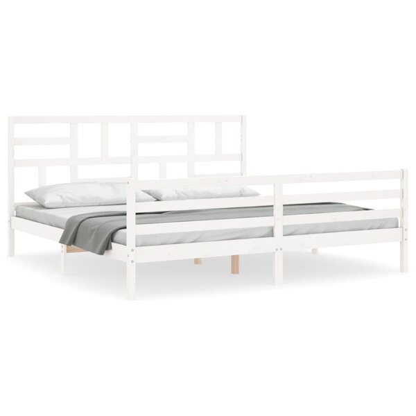 vidaXL Cadre de lit sans matelas blanc 200x200 cm bois massif