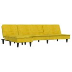 vidaXL Canapé-lit en forme de L jaune 255x140x70 cm velours