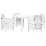 vidaXL Ensemble de salle à manger pour jardin 5 Pièces Blanc Rattan Polt