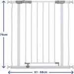 Barrière de sécurité montée par pression - 61-67 x 76 cm - Double verrouillage - Blanc