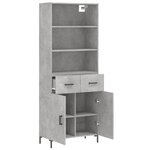 vidaXL Buffet haut Gris béton 69 5x34x180 cm Bois d'ingénierie