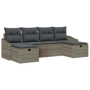 vidaXL Ensemble de Canapés avec coussin 6 Pièces polyrotin