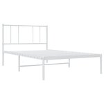 vidaXL Cadre de lit métal sans matelas avec tête de lit blanc 75x190cm