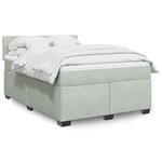 vidaXL Sommier à lattes de lit et matelas Gris clair 140x200cm Velours