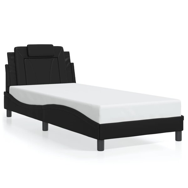 vidaXL Cadre de lit Viana sans matelas noir 80x200 cm similicuir