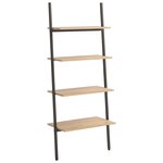 vidaXL Étagère inclinée à 4 niveaux Marron clair et noir 64x34x150 5cm