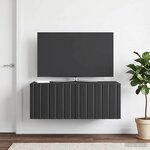 vidaXL Meuble TV mural 78 5 x 41 x 30 cm Noir Bois d'ingénierie