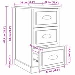 vidaXL Cabinet de chevet avec tiroir Chêne artisanal 39 x 39 x 67 5 cm