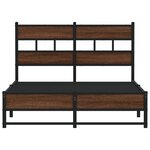 vidaXL Cadre de lit en métal sans matelas chêne marron 120x190 cm