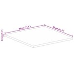 vidaXL Dessus de table 80x80x3 8 cm carré bois massif de récupération