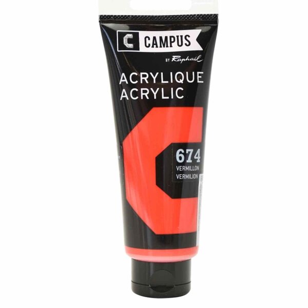 Peinture acrylique 100 ml - Rouge vermillon n°674