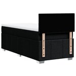 vidaXL Sommier à lattes de lit avec matelas Noir 100x200 cm Tissu