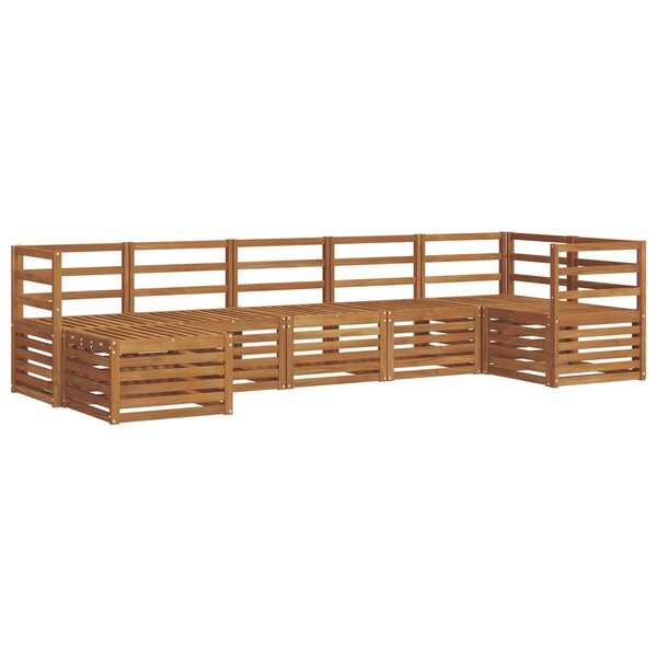 vidaXL Ensemble de canapé d'angle 7 Pièces Naturel Bois d'Acacia Massif