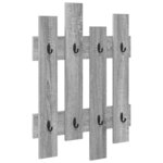 vidaXL Porte-manteau mural Montage mural Sonoma gris 60 x 3 x 82 cm