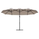 vidaXL Parasol cantilever de jardin Taupe 372 x 198 x 253 cm