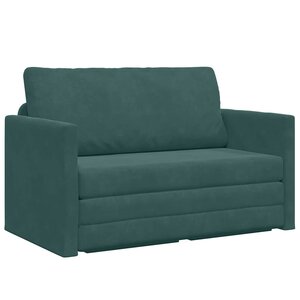 vidaXL Canapé-Lit Vert foncé 124 x 204 x 61 cm Velours