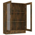 vidaXL Armoire à vitrine Chêne fumé 82 5x30 5x115 cm Bois d'ingénierie