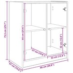 vidaXL Meuble d'appoint Bois Ancien 68 x 37 x 75 5 cm