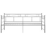 vidaXL Cadre de canapé-lit extensible sans matelas gris métal 90x200cm