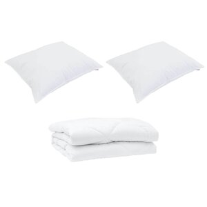 vidaXL Duvet d'été simple avec oreiller 3 Pièces Blanc Microfibre
