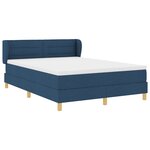 vidaXL Lit à Ressorts Bleu avec Matelas – 140x200 cm Tissu