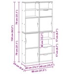 vidaXL Armoires latérales 4 Pièces ODDA blanc 40x24x79 cm bois massif pin