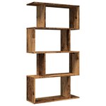 vidaXL Étagère séparatrice de pièce à 4 niveaux vieux bois 70x24x129cm