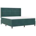 vidaXL Lit à Ressorts avec Matelas LED Vert foncé 180 x 200 cm Velours
