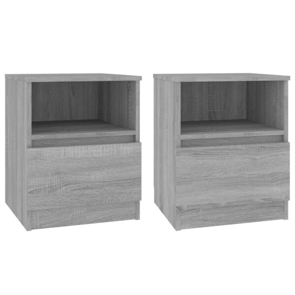 vidaXL Tables de chevet 2 Pièces sonoma gris 40x40x50cm bois d'ingénierie