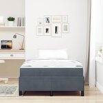 vidaXL Cadre de lit avec matelas Gris foncé 120 x 200 cm tissu