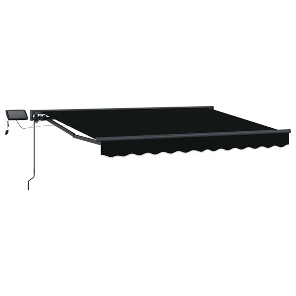 vidaXL Cadre de store manuel avec LEDs Noir et anthracite 3 x 2 5 m