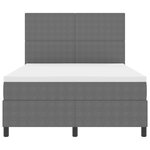 vidaXL Lit à Ressorts avec Matelas & Lumière LED Gris Clair 140x200 cm Tissu Côtelé